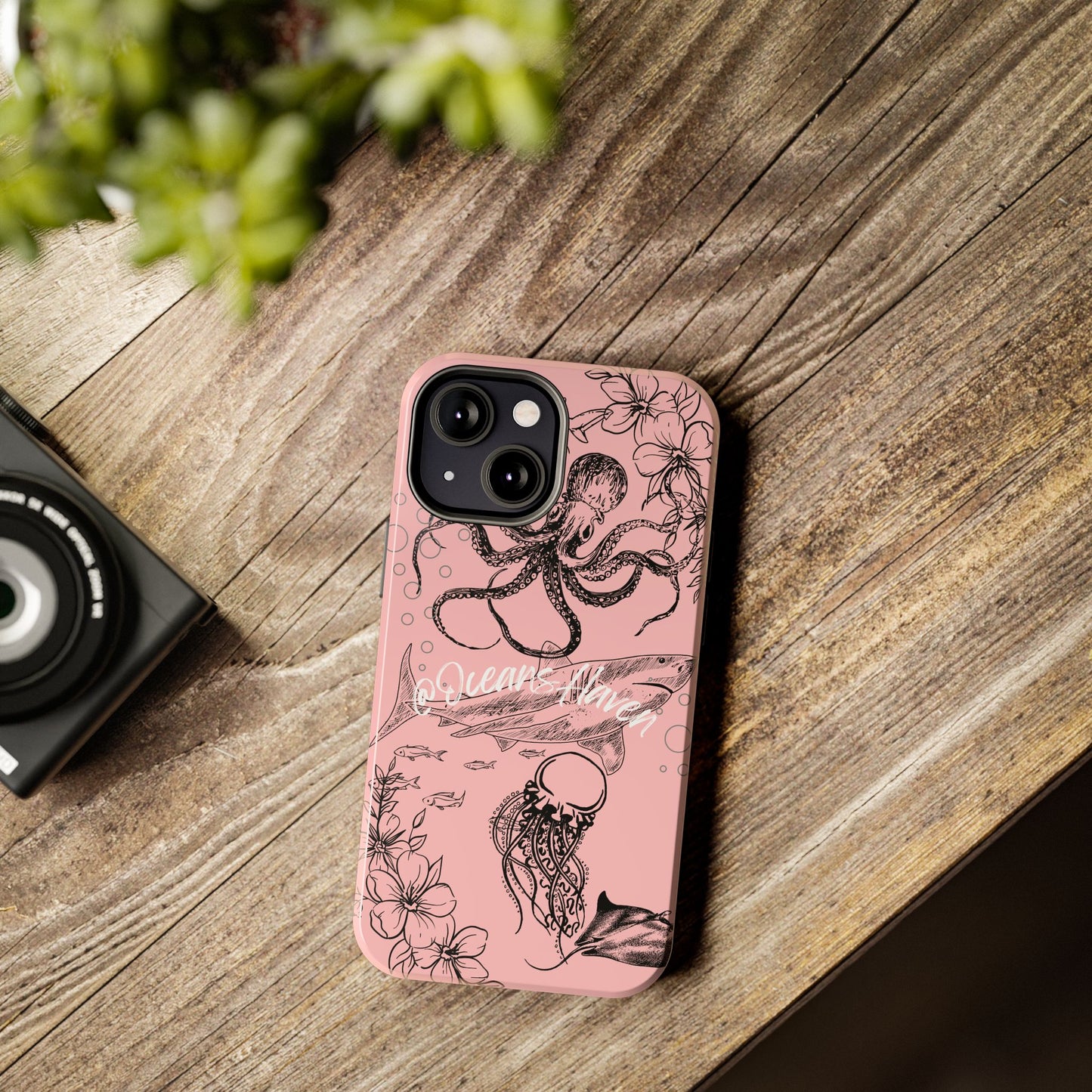 Light Pink Cute Ocean Animal iPhone Case