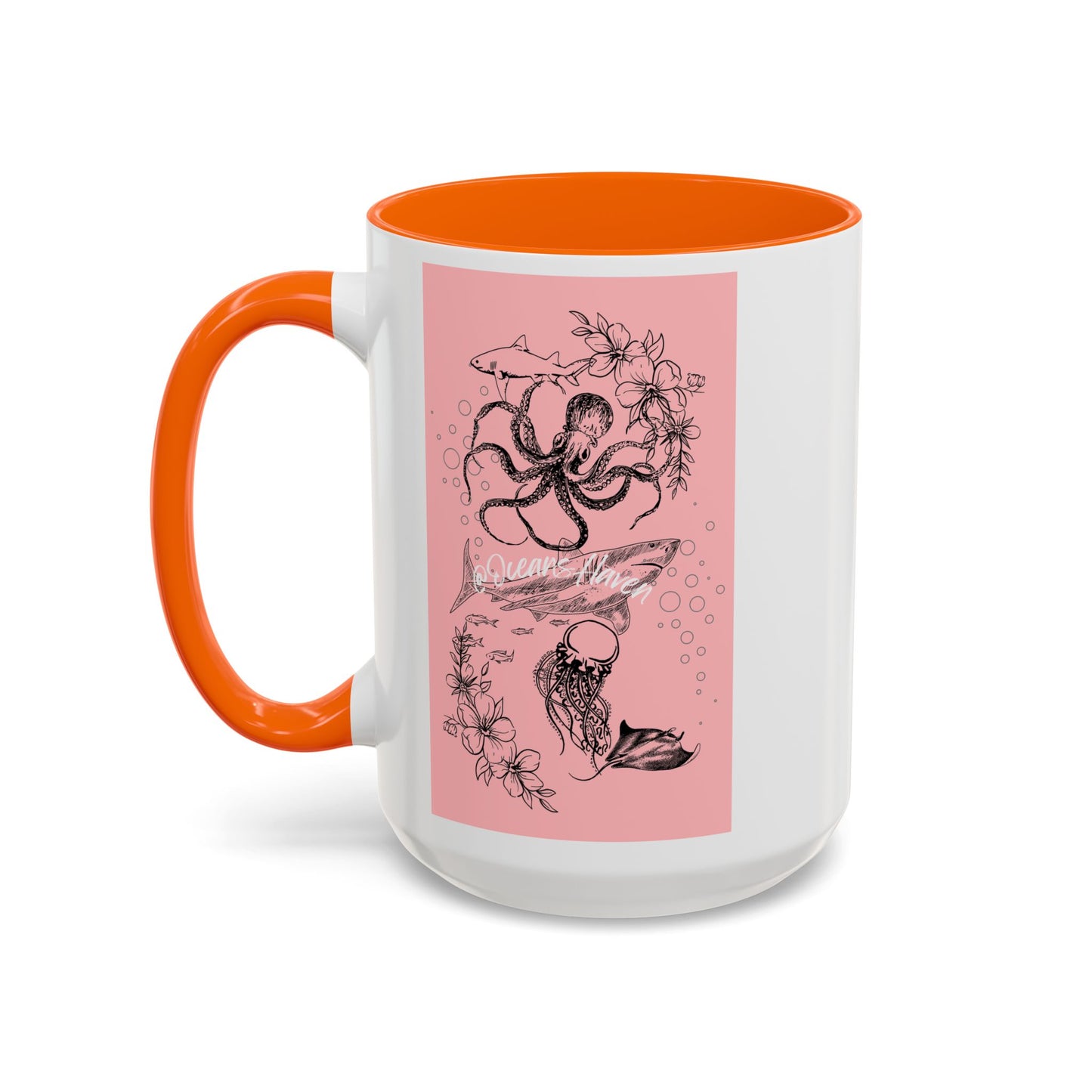 Minimal Pink Accent Coffee Mug | Accent Coffee Mug