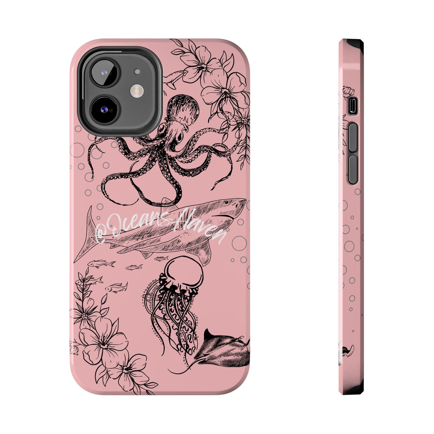 Light Pink Cute Ocean Animal iPhone Case