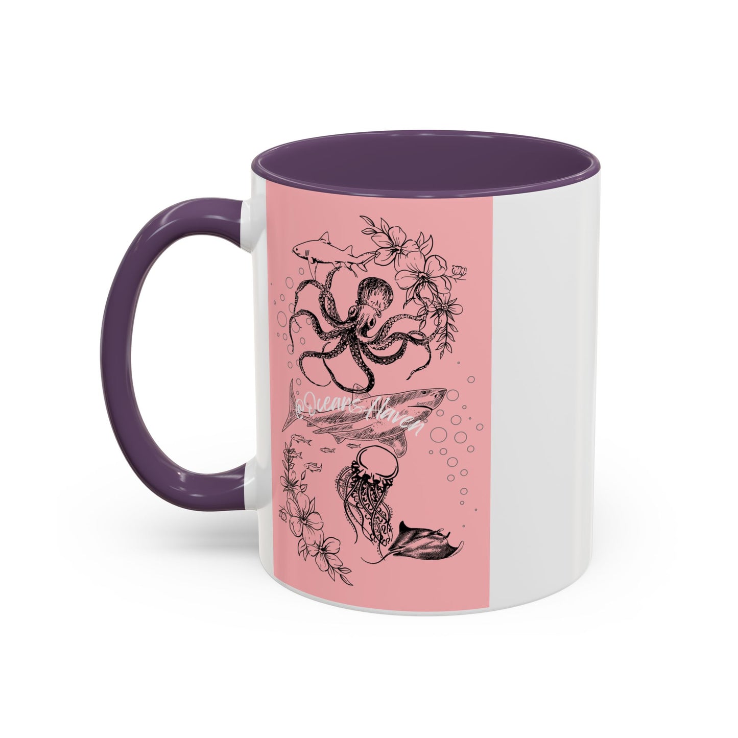 Minimal Pink Accent Coffee Mug | Accent Coffee Mug