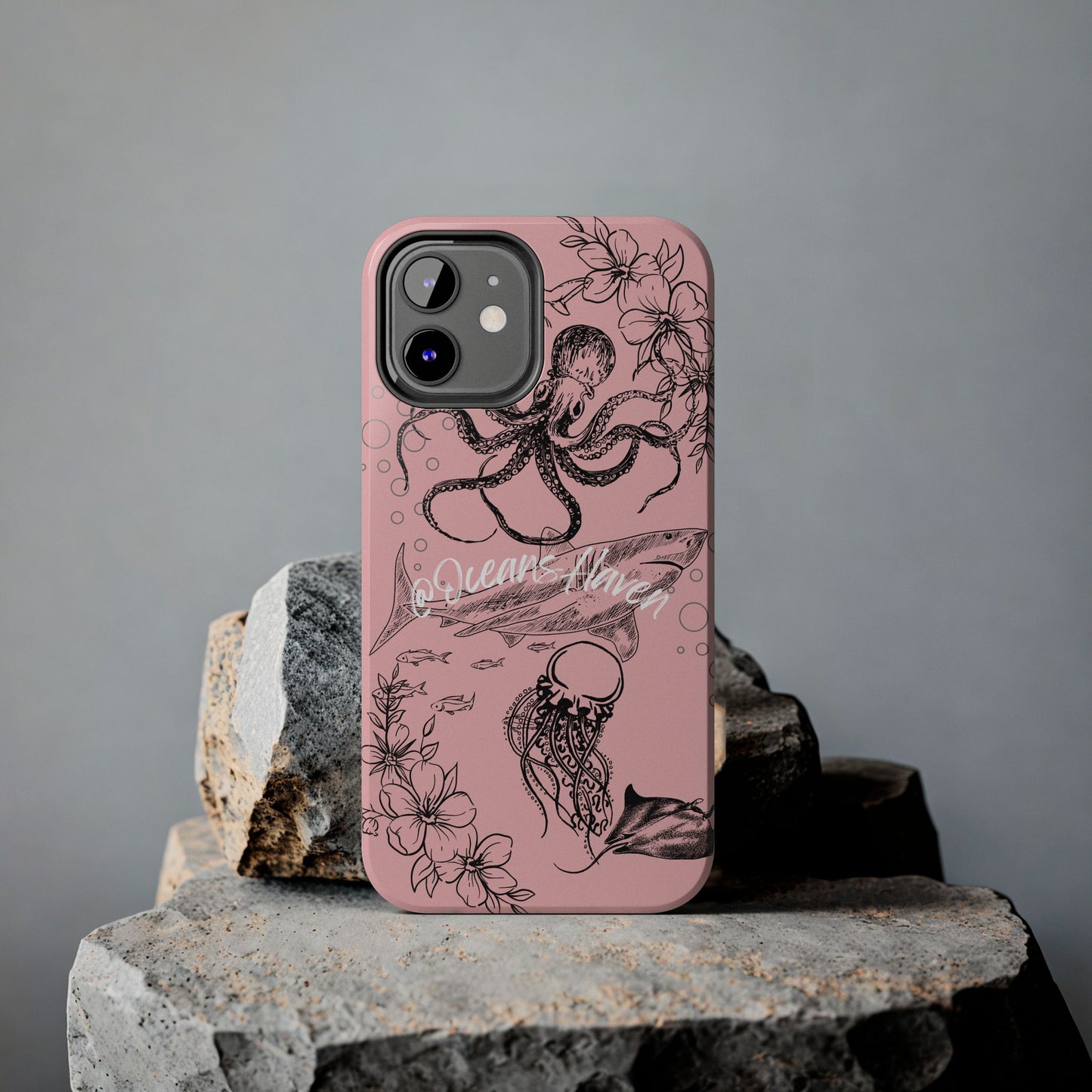 Light Pink Cute Ocean Animal iPhone Case