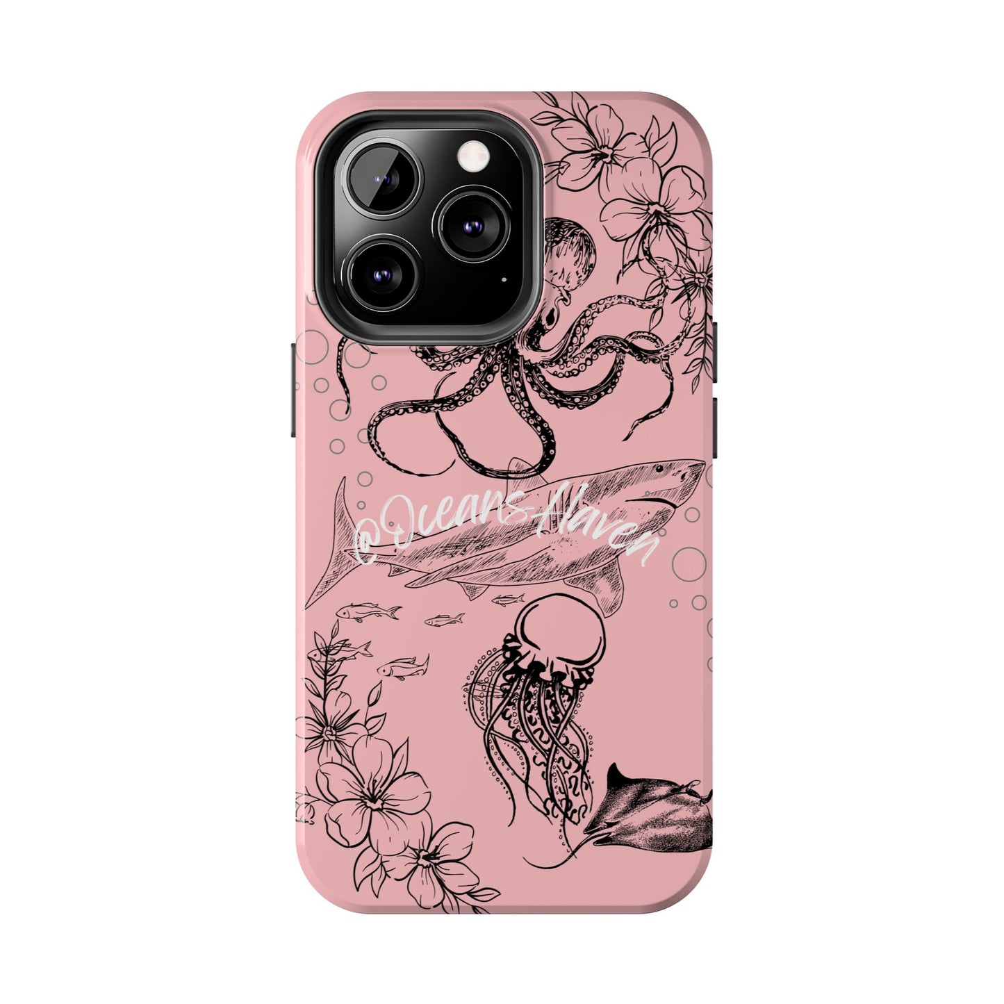 Light Pink Cute Ocean Animal iPhone Case