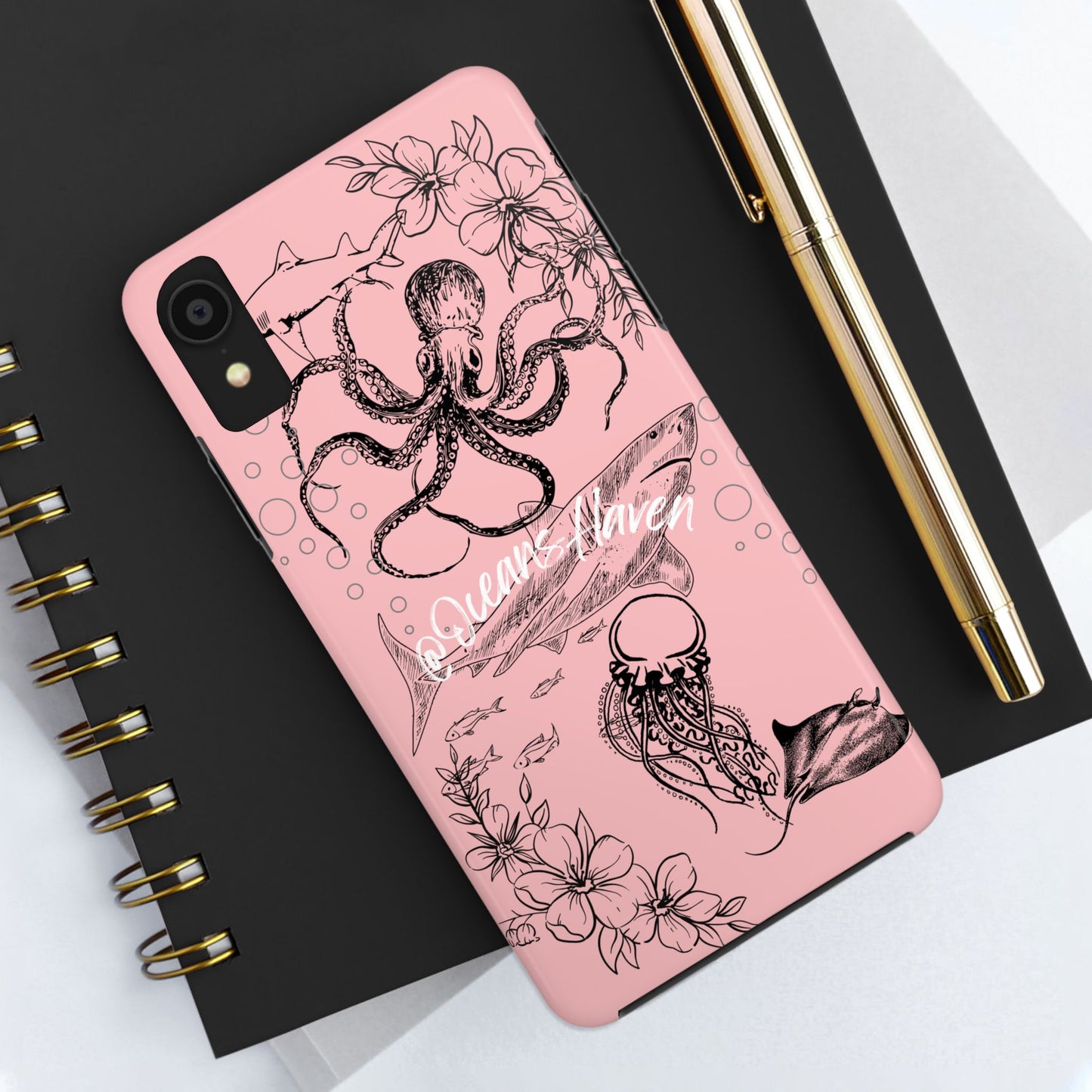 Light Pink Cute Ocean Animal iPhone Case