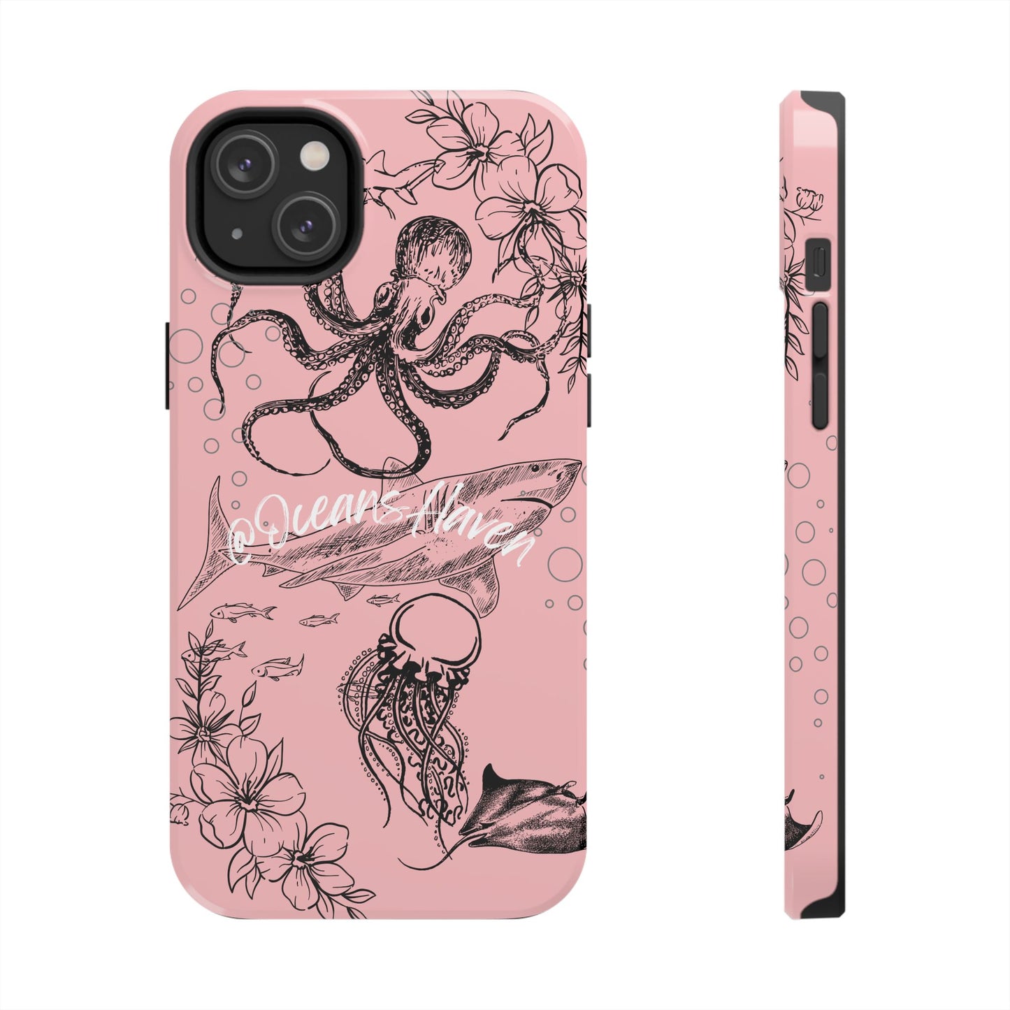 Light Pink Cute Ocean Animal iPhone Case