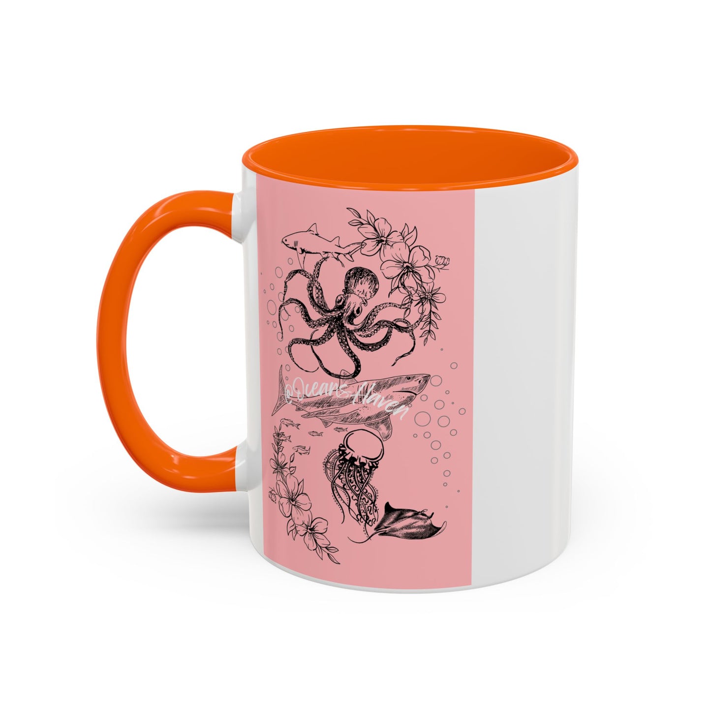 Minimal Pink Accent Coffee Mug | Accent Coffee Mug