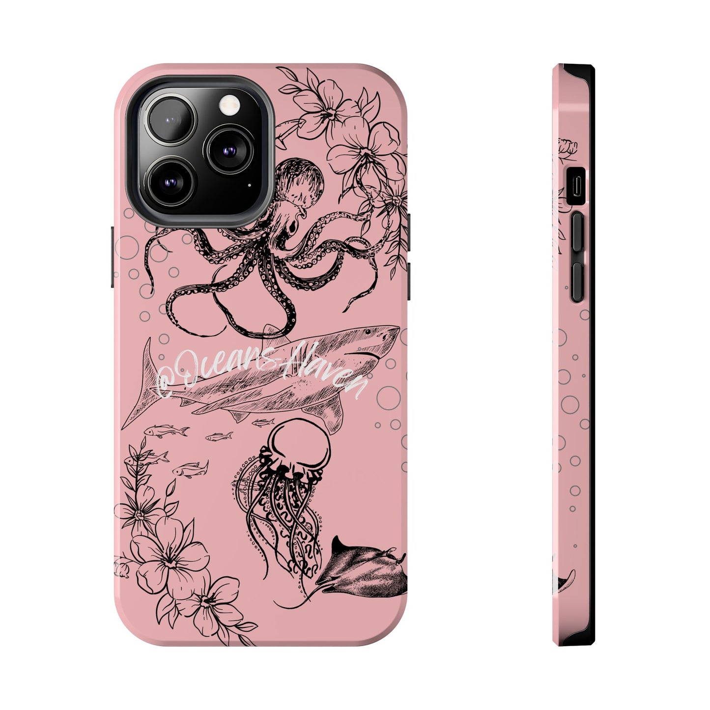 Light Pink Cute Ocean Animal iPhone Case