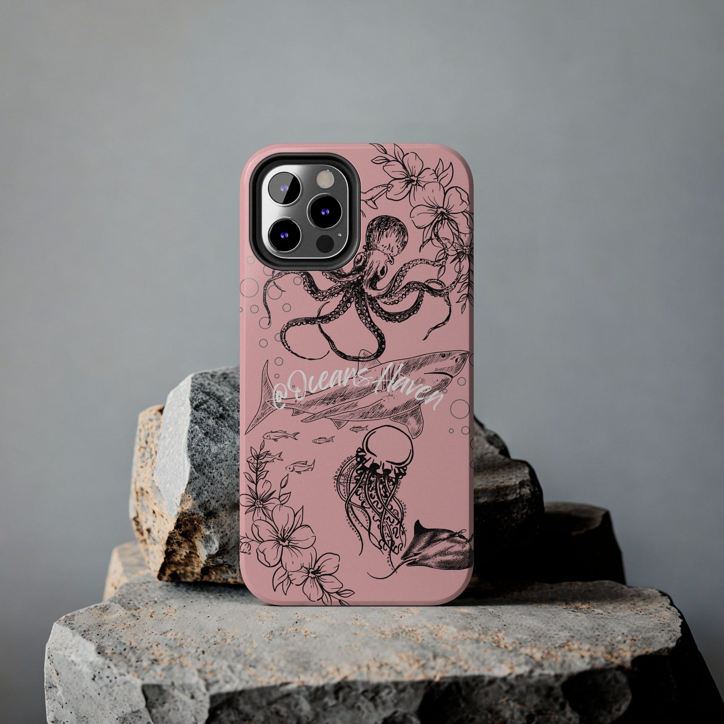 Light Pink Cute Ocean Animal iPhone Case