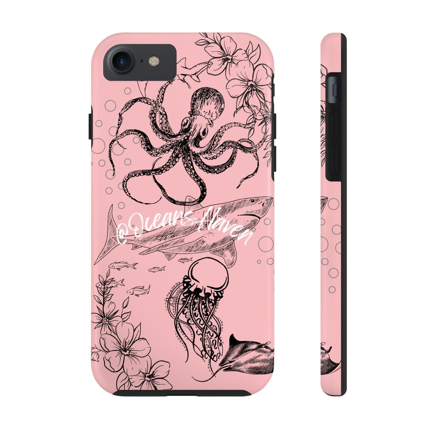 Light Pink Cute Ocean Animal iPhone Case