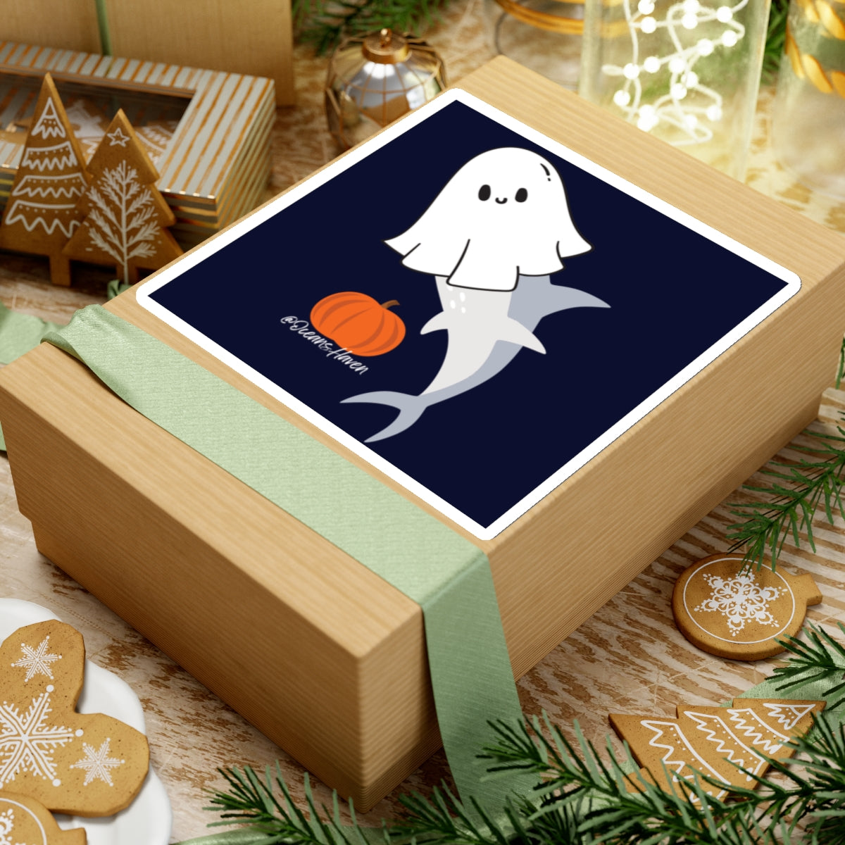 Cute Ghost Shark Sticker