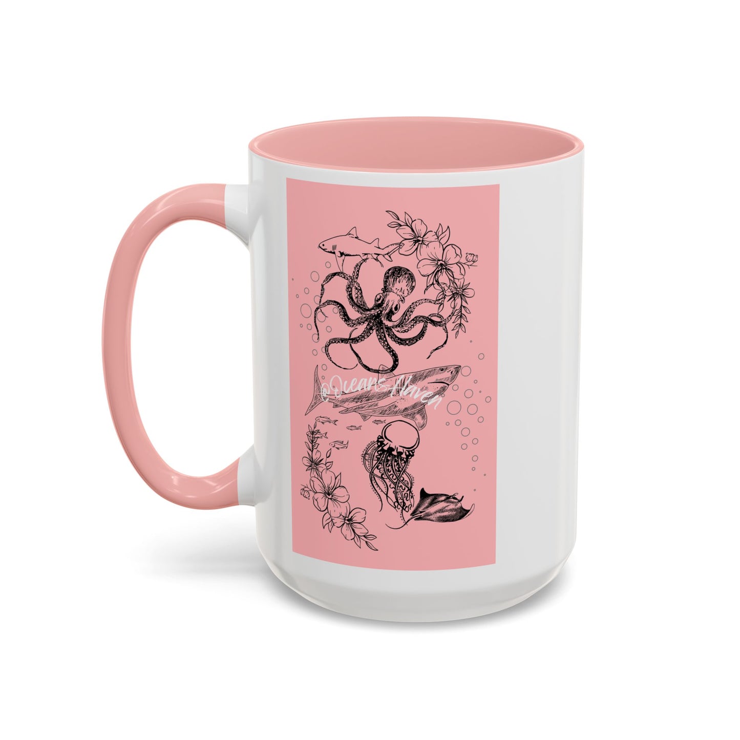 Minimal Pink Accent Coffee Mug | Accent Coffee Mug