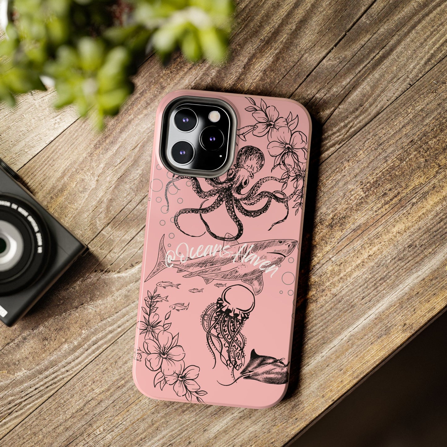 Light Pink Cute Ocean Animal iPhone Case