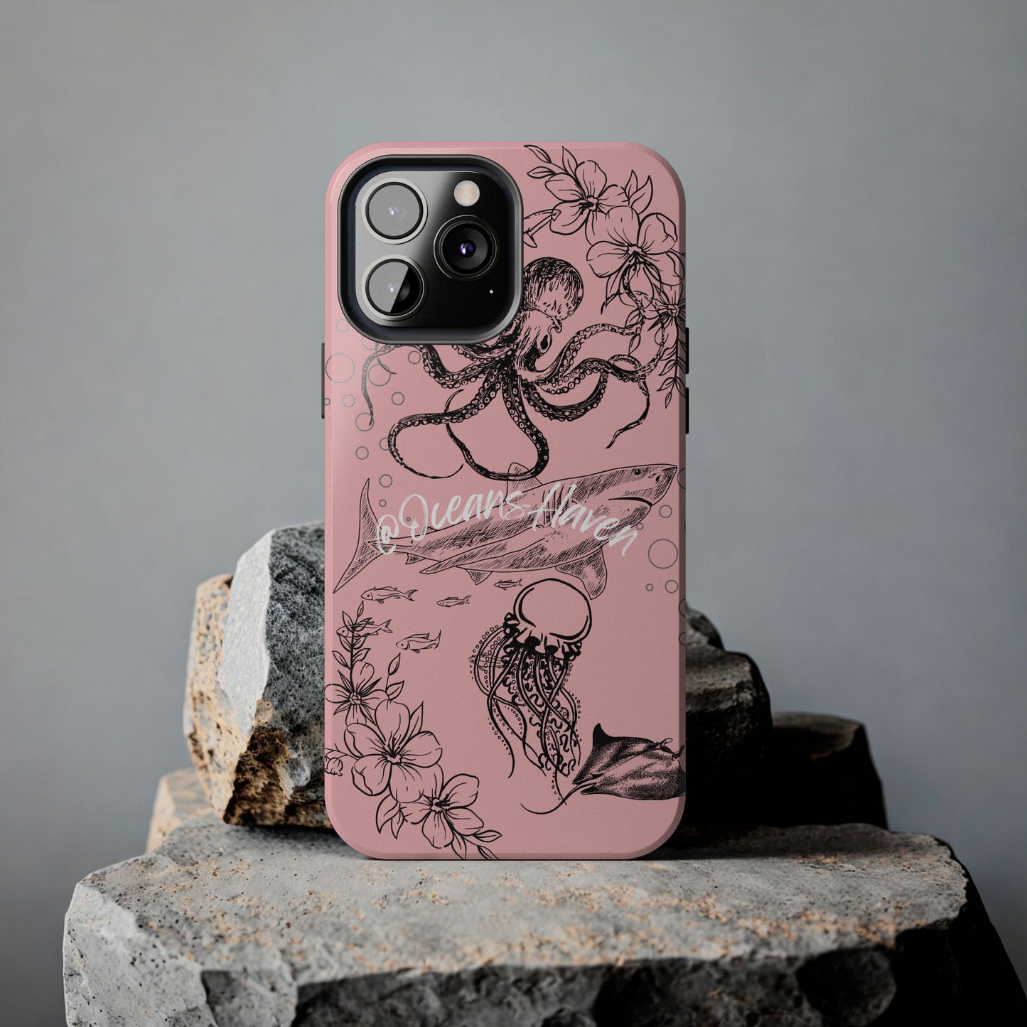 Light Pink Cute Ocean Animal iPhone Case