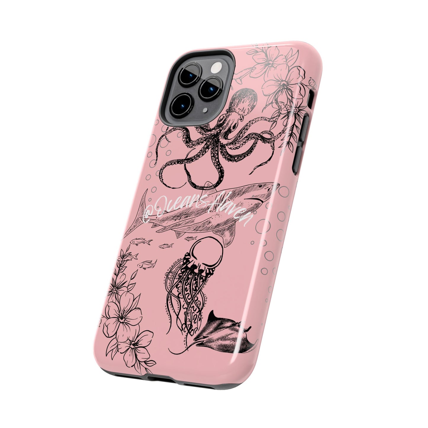 Light Pink Cute Ocean Animal iPhone Case