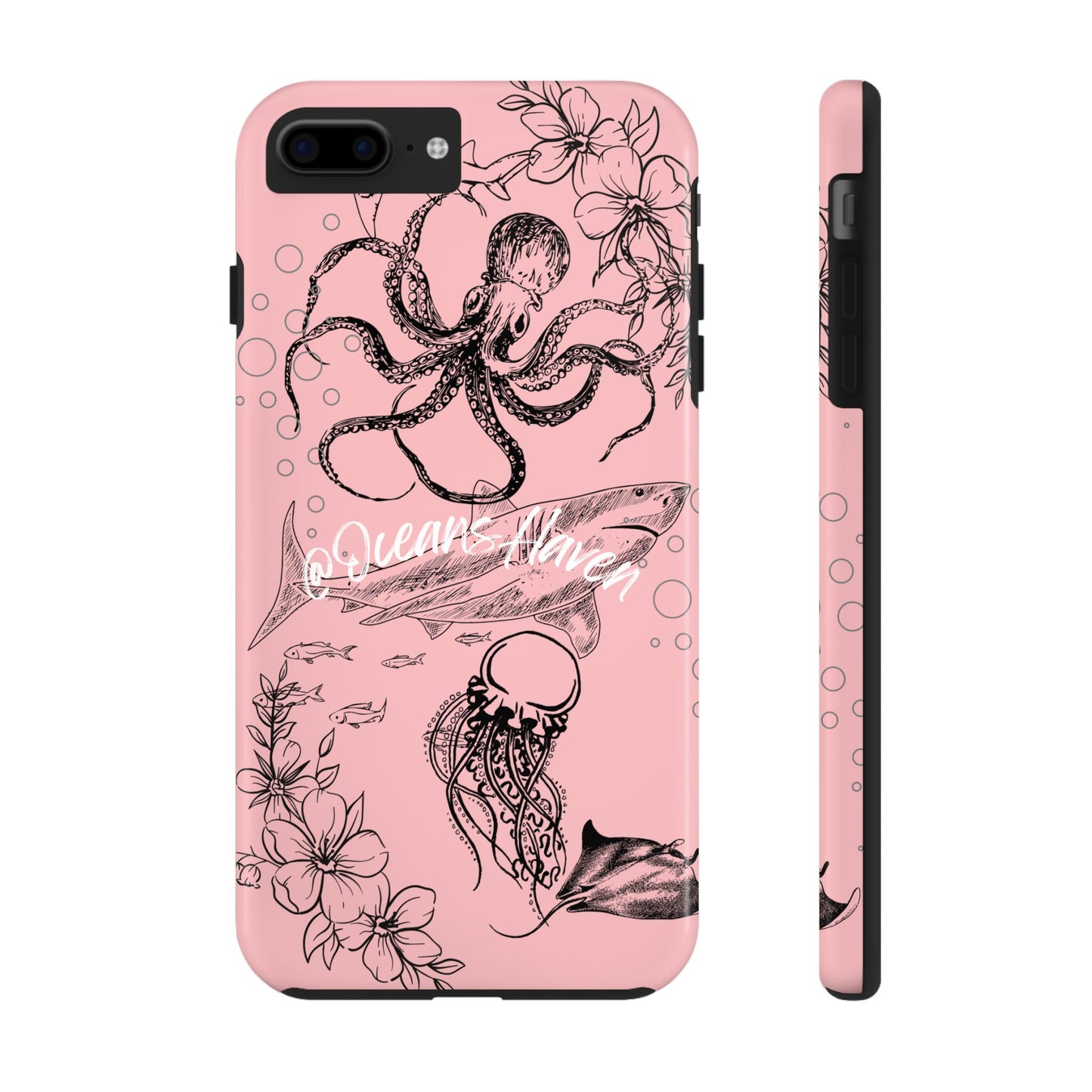 Light Pink Cute Ocean Animal iPhone Case