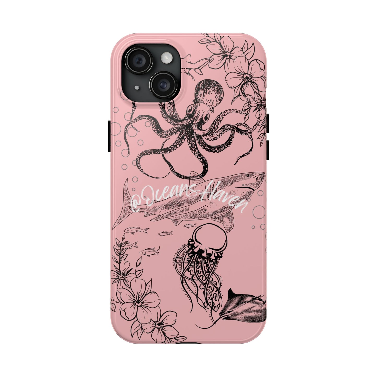 Light Pink Cute Ocean Animal iPhone Case