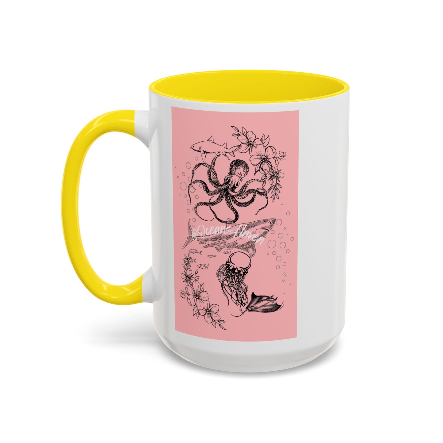 Minimal Pink Accent Coffee Mug | Accent Coffee Mug